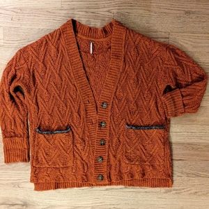 Free People Burnt Orange Chunky Sweater